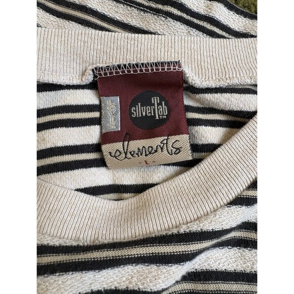 Vintage Levis SilverTab T-Shirt Texture Mens L Short Sleeve Striped Y2K - Picture 4 of 6